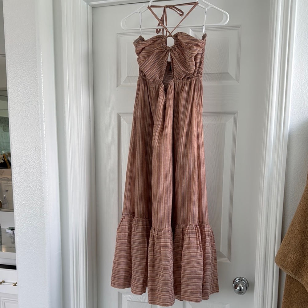 MINKPINK Pink Halter Tie Front Sundress